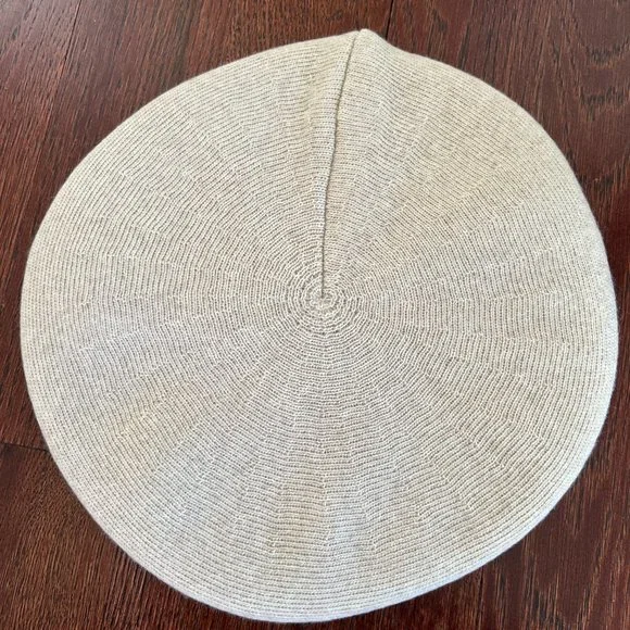 Lady French Beret 100% Mixed Wool Beret Floral Beige By  display picture 3